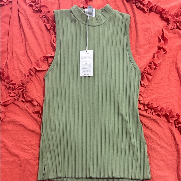 a new day Olive Green Ribbed Sleeveless Top - Picture 1 of 1